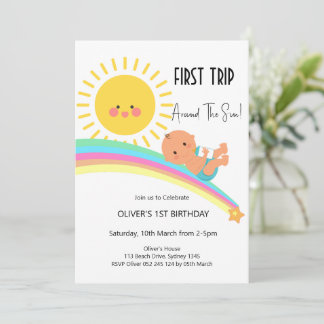 1. Reise um den Sonnenkind Geburtstag Einladung