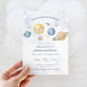 1. Reise um die Sonne zum Geburtstag Einladung