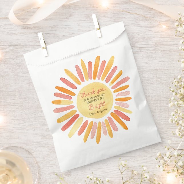 1. Reise um die Sun Birthday Party Vielen Dank Geschenktütchen (Ausgeschnitten)