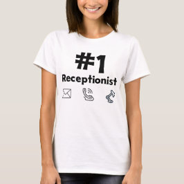 #1 Rezeptionist Secretary Front Beruflich T-Shirt