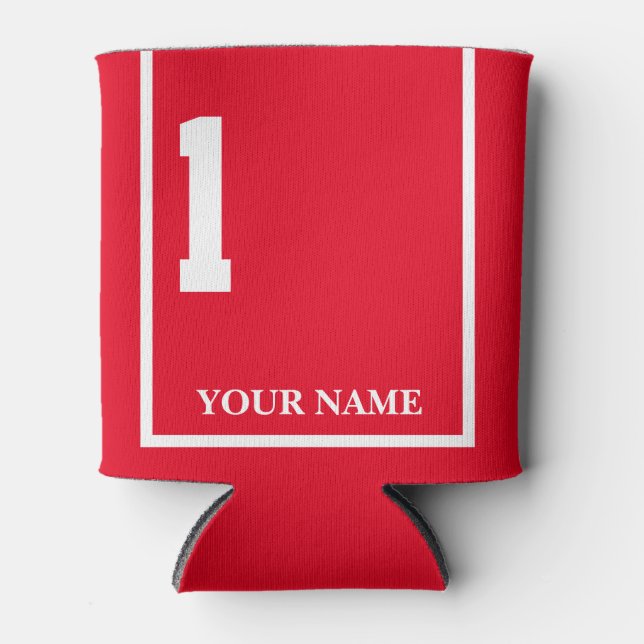 1 Rot mit dem Sättel-Schnabel des Weißen Pferdes Dosenkühler (Vorderseite)