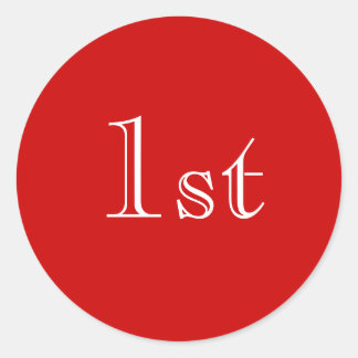 1. Rot und Weiß. Schönes, einfaches Design. Custom Runder Aufkleber