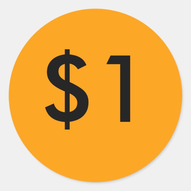 $1 RUNDER AUFKLEBER (Vorderseite)