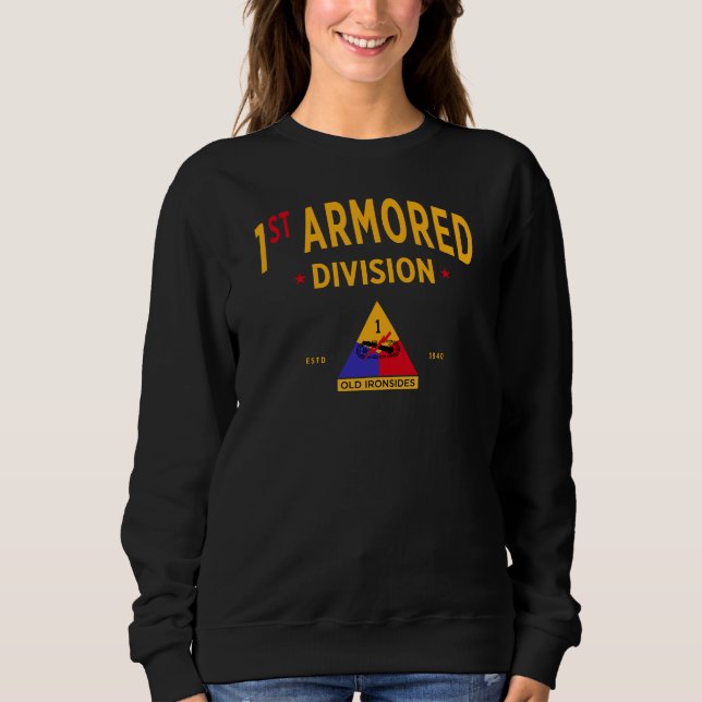 1. Rüstungsabteilung "Alte Ironseiten" Frauen Sweatshirt (Vorderseite)