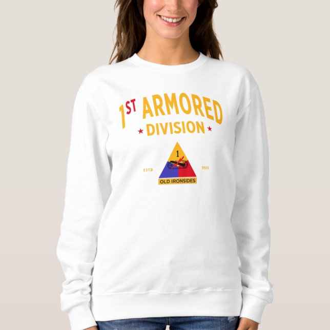 1. Rüstungsabteilung "Alte Ironseiten" Frauen Sweatshirt (Vorderseite)