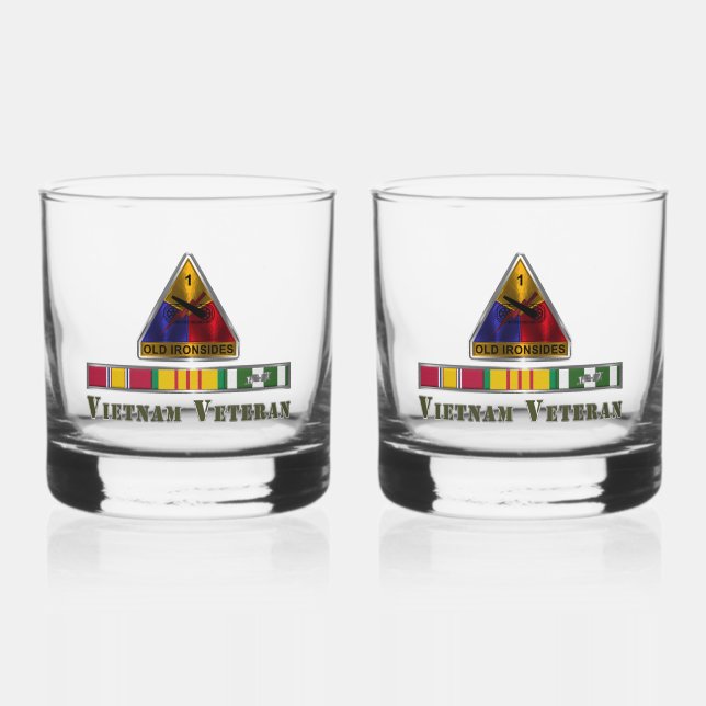 1. Rüstungsabteilung Vietnam Veteran Whiskyglas (Vorderseite)