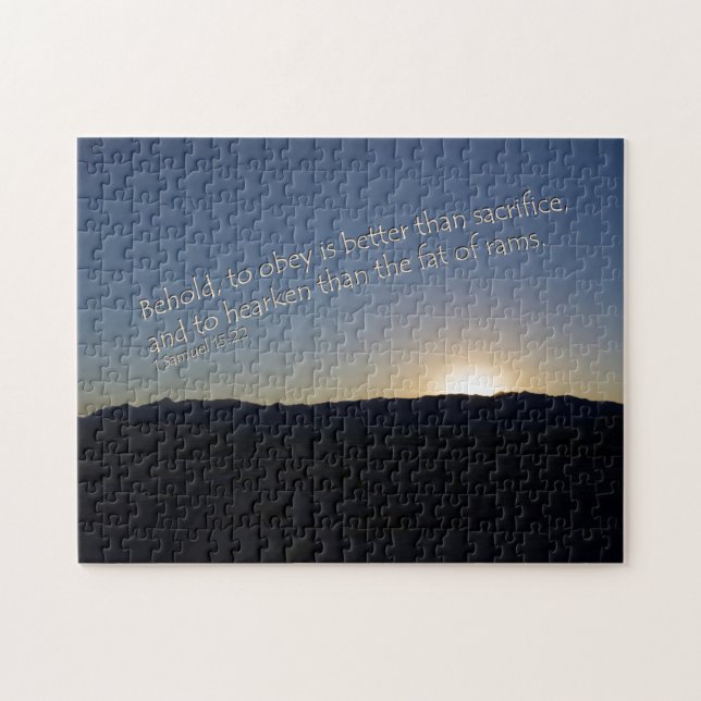 1 Samuel 15:22 Sonnenuntergang Puzzle (Horizontal)