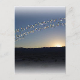 1 Samuel 15:22 Weißer Sonnenuntergang Postkarte