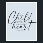 1 Samuel 1:27 Dual-Schriftart Blue Background Poster<br><div class="desc">Für dieses Kind habe ich gebetet, und der Herr hat mir die Wünsche meines Herzens gegeben. -1 Samuel 1:27 Dual Schriftart Blue Background</div>