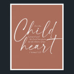 1 Samuel 1:27 Dual-Schriftart-Clay-Rust-Hintergrun Poster<br><div class="desc">Für dieses Kind habe ich gebetet, und der Herr hat mir die Wünsche meines Herzens gegeben. -1 Samuel 1:27 Dual-Schriftart-Rust-Hintergrund</div>