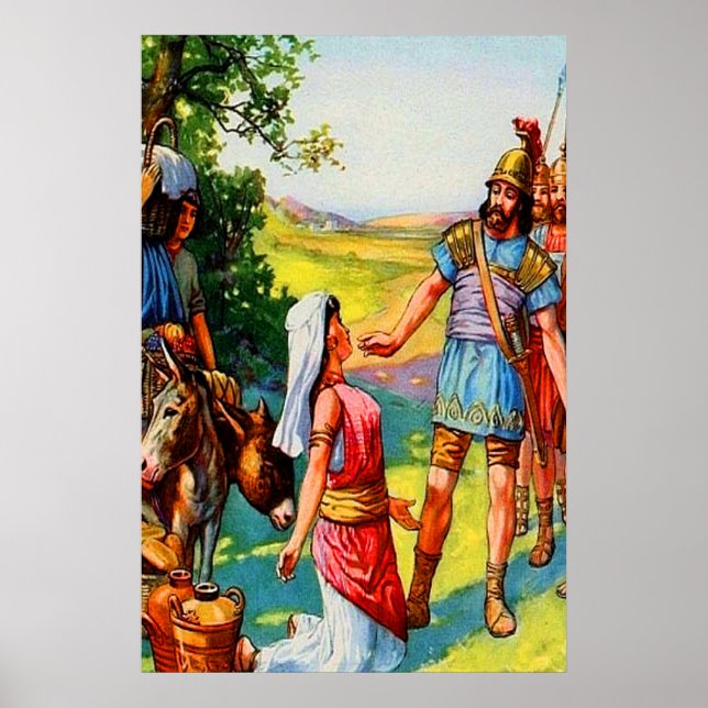 1 Samuel 25 Abigail Frage für Verzeihung Plakat (Vorne)