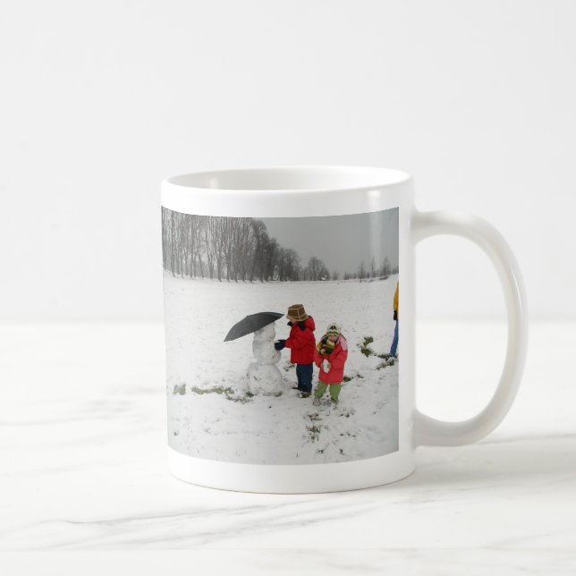 1. SCHNEEMANN, STOLZ ZU SAGEN: FROHE WEIHNACHTEN! KAFFEETASSE (Rechts)