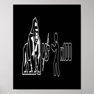 1 Silberrücken-Gorilla gegen 100 Menschen_3 Poster