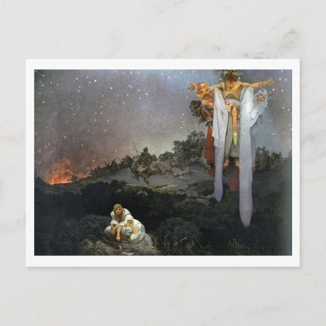 #1 Sklaven in ihrem Original-Heimat, Mucha Postkarte (Vorderseite)