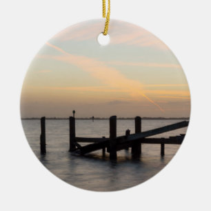 1. Sonnenuntergang 2017 Cocoa Beach Keramik Ornament