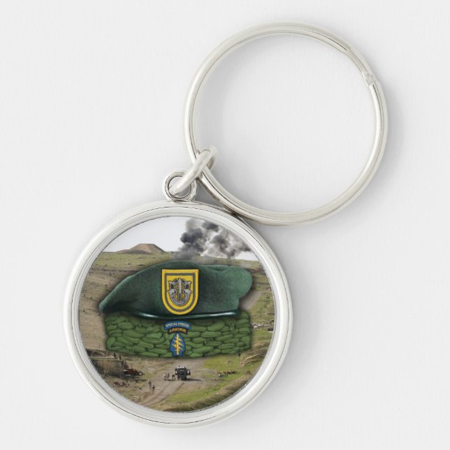 1. Spezialkräfte Grünbeerenveteranen Schlüsselanhä Schlüsselanhänger (Vorne)