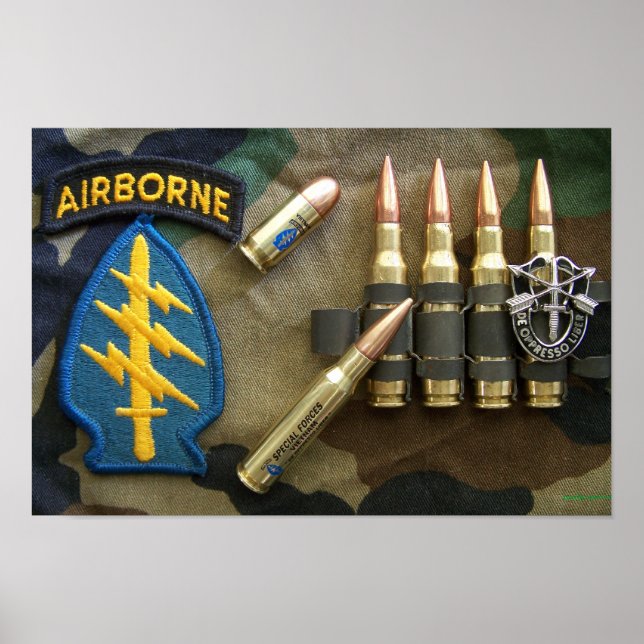 1. Spezialkräfte Grüne Berets Iraq Flash Print Poster (Vorne)