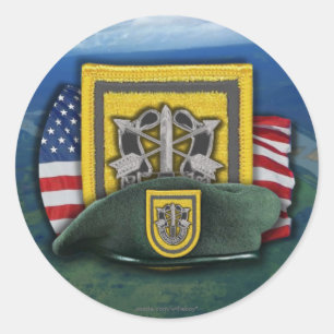 1. Spezielle Kräfte Veteranen flashen Namensaufkle Runder Aufkleber