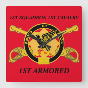 1. SQUADRON 1. CAVALRY 1. ARMORED CLOCK QUADRATISCHE WANDUHR