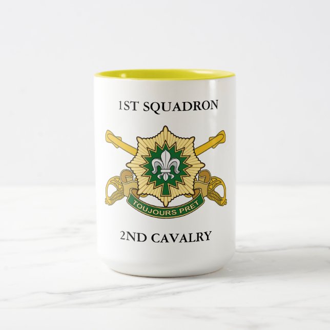 1. SQUADRON 2. CAVALRY  ZWEIFARBIGE TASSE (Mittel)