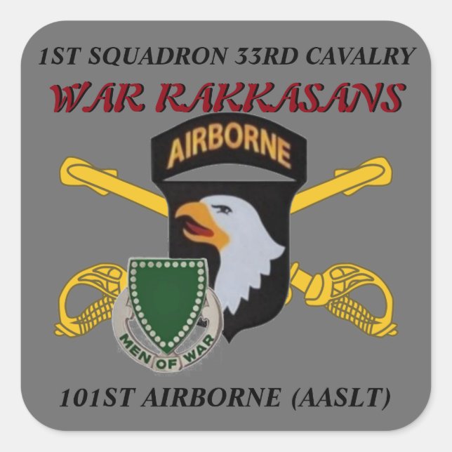 1. SQUADRON 33RD CAVALRY 101. IM FLUGZEUG STICKER (Vorderseite)