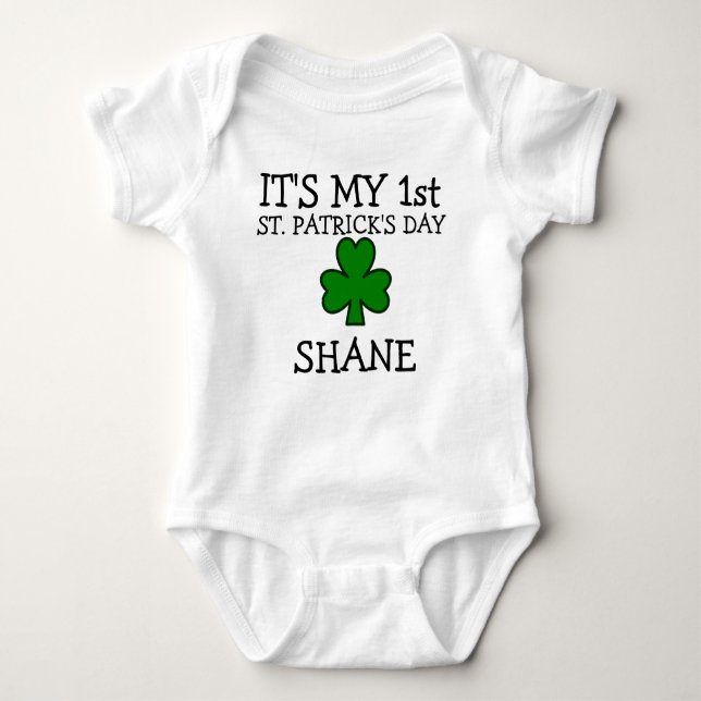 1. St. patricks Tagespersonalisierter St. patricks Baby Strampler (Vorderseite)