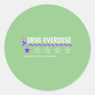 1 Star Rating Drug Overdose Awareness Fighter Runder Aufkleber