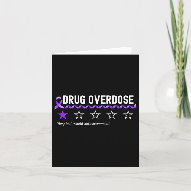 1 Star Rating Drug Overdose Awareness Funny Fighti Karte (Vorderseite)