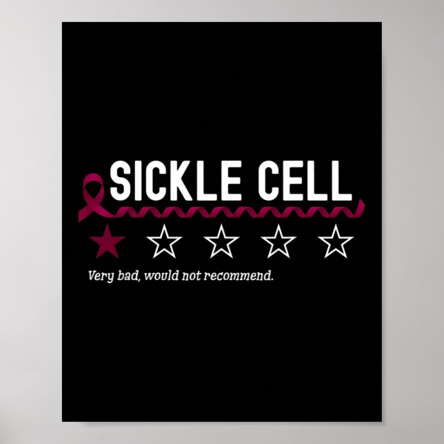 1 Star Rating Sickle Cell Awareness Funny Fighter Poster (Vorne)