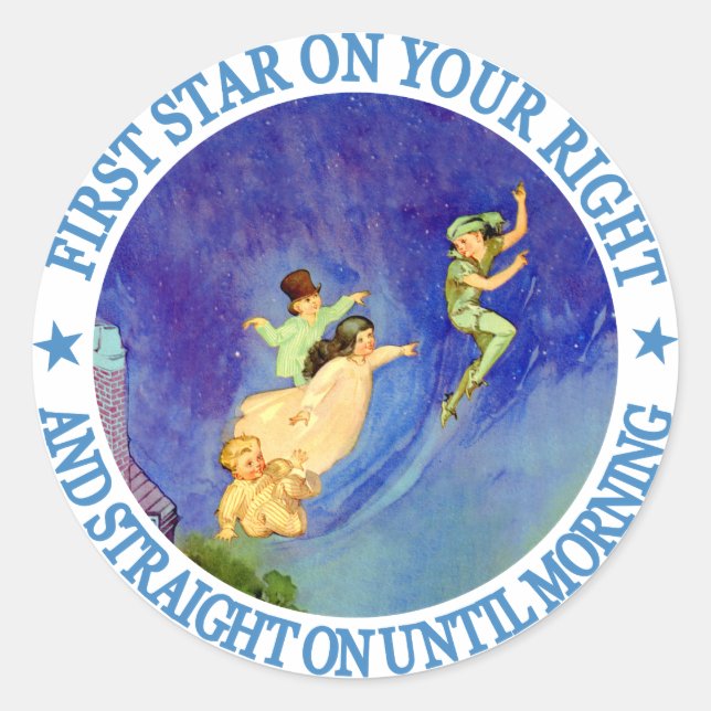 1. STERN AUF IHRER RECHTS, GERADE BIS MORGEN RUNDER AUFKLEBER (Vorderseite)