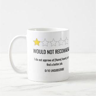 1-Sterne-Bewertung für Kollege, der geht Tasse