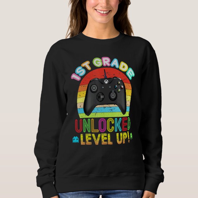 1. Stufe Entsperrt Level-Up-Video-Spielekonsole BA Sweatshirt (Vorderseite)