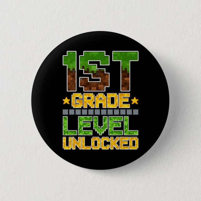 1. Stufe Ungesperrter Gamer Funny CK an die Schule Button (Vorderseite)