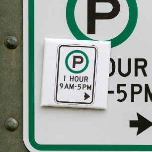 1 Stunde Parkplatz für kontrollierte Parkplätze Button