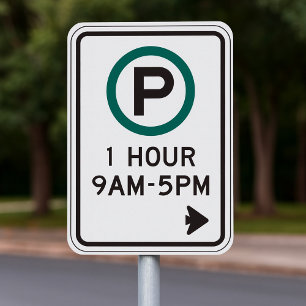 1 Stunde Parkplatz für kontrollierte Parkplätze Poster