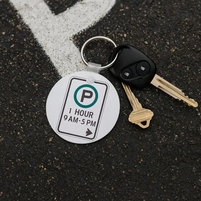 1 Stunde Parkplatz für kontrollierte Parkplätze Schlüsselanhänger (Von Creator hochgeladen)