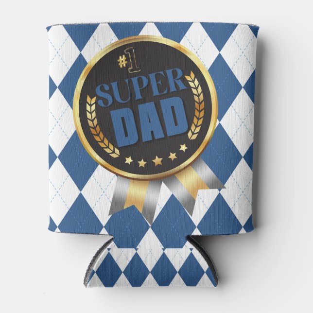 #1 Super Vater - Glücklicher Tag des Vaters Dosenkühler (Vorderseite)