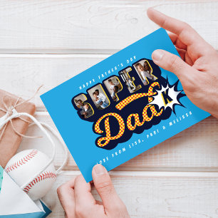 #1 Super Vater Superhero Comic Buch Vatertag Karte