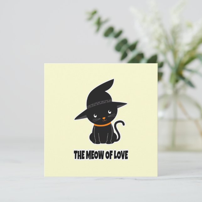 1.süße schöne schwarze Katze Miauen der Liebe (Stehend Vorderseite)
