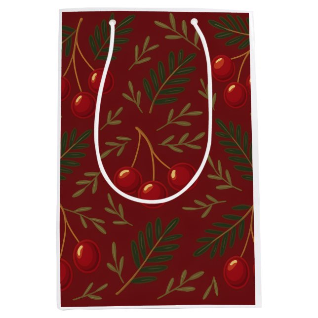 🎄 1. Sweet Cherry Holiday Charm Collection Mittlere Geschenktüte (Vorderseite)