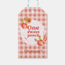 1 Sweet Peach 1. Geburtstag Rustic Gingham