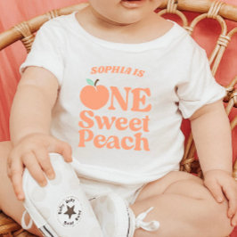 1 Sweet Peach Orange Erstes 1. Geburtstag Party Baby T-shirt