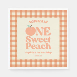 1 Sweet Peach Orange Erstes 1. Geburtstag Party Serviette
