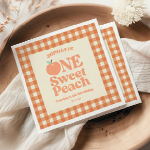 1 Sweet Peach Orange Erstes 1. Geburtstag Party Serviette