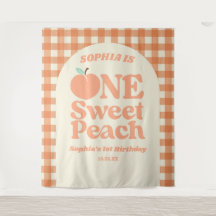 1 Sweet Peach Orange Erstes 1. Geburtstag Party