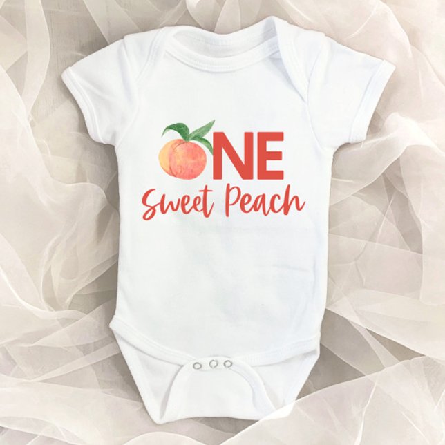1 Sweet Peach Pink Frucht 1. Geburtstag Baby Strampler (Von Creator hochgeladen)