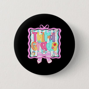 1. Tag der 3. Klasse Preppy zurück zur Schule Drit Button