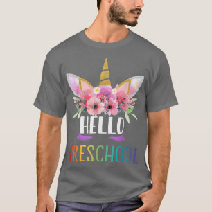 1. Tag der Vorschule Einhorn Hallo Preschool Mädch T-Shirt