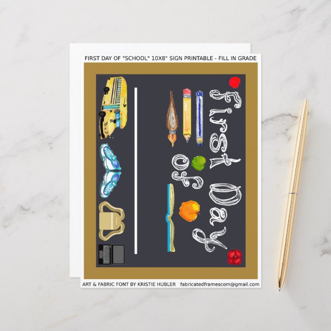 1. Tag des 10x8" Schulschreiben (Vorderseite/Rückseite Beispiel)