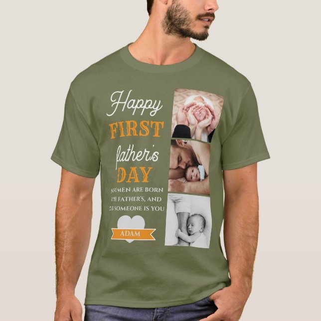 1. Tag des Vaters 3 Foto T-Shirt (Vorderseite)